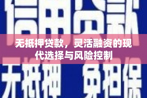 土默特左旗无抵押贷款，灵活融资的现代选择与风险控制